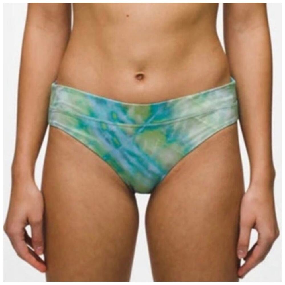 New! Prana Summer Waves Bikini Bottom Mirage Green Women's Size XL Sporty